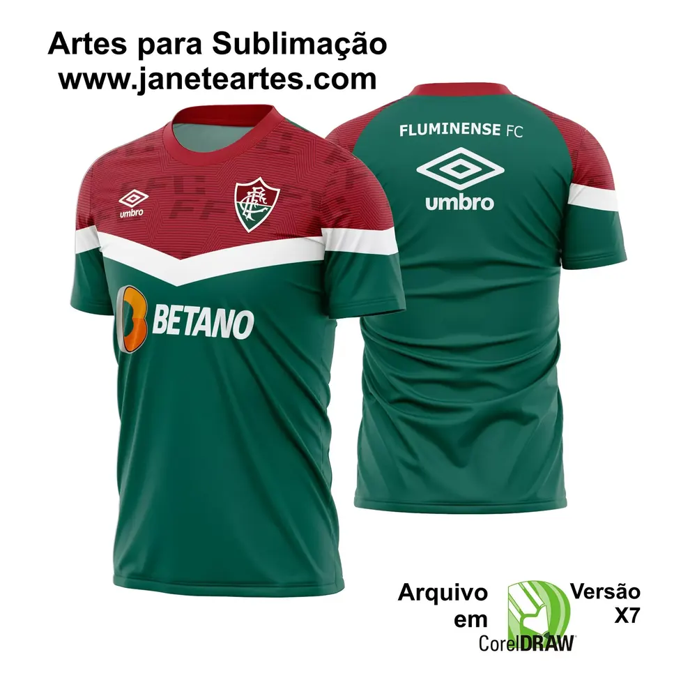 Arte Camisa Titular Fluminense Treino 2023 - 2024