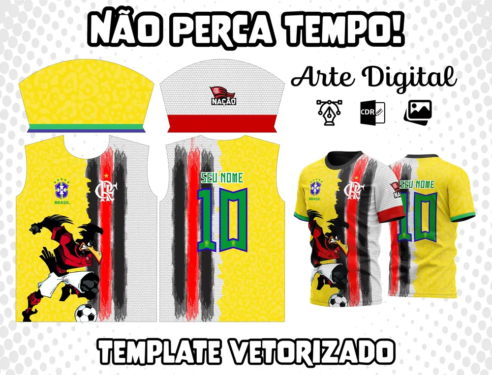 Arte Camisa do Flamengo Brasil Mascote