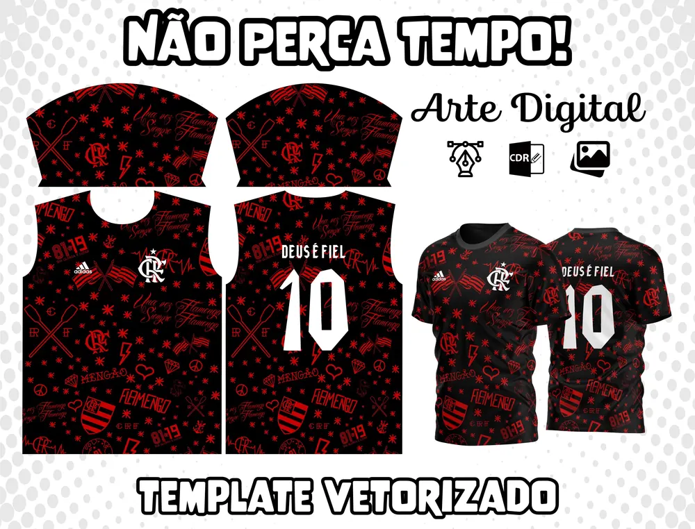 Arte Camisa do Flamengo Modelo 10