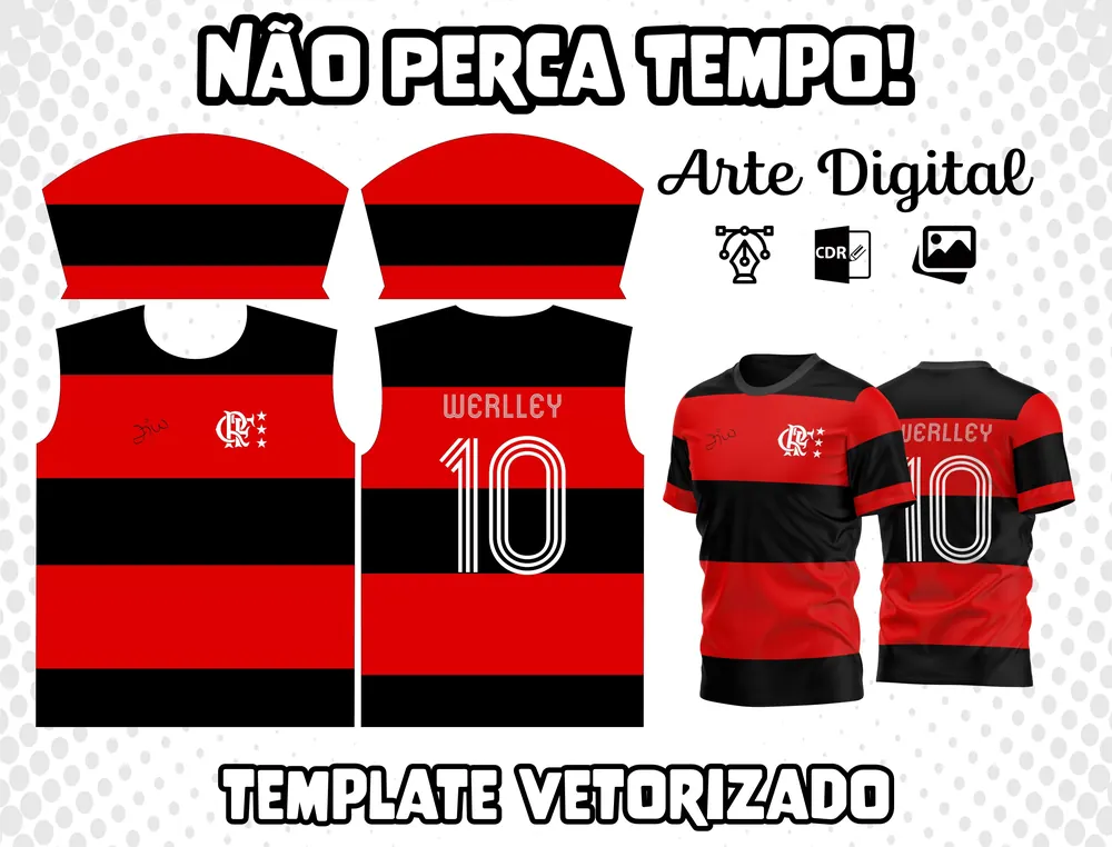 Arte Camisa do Flamengo Zico