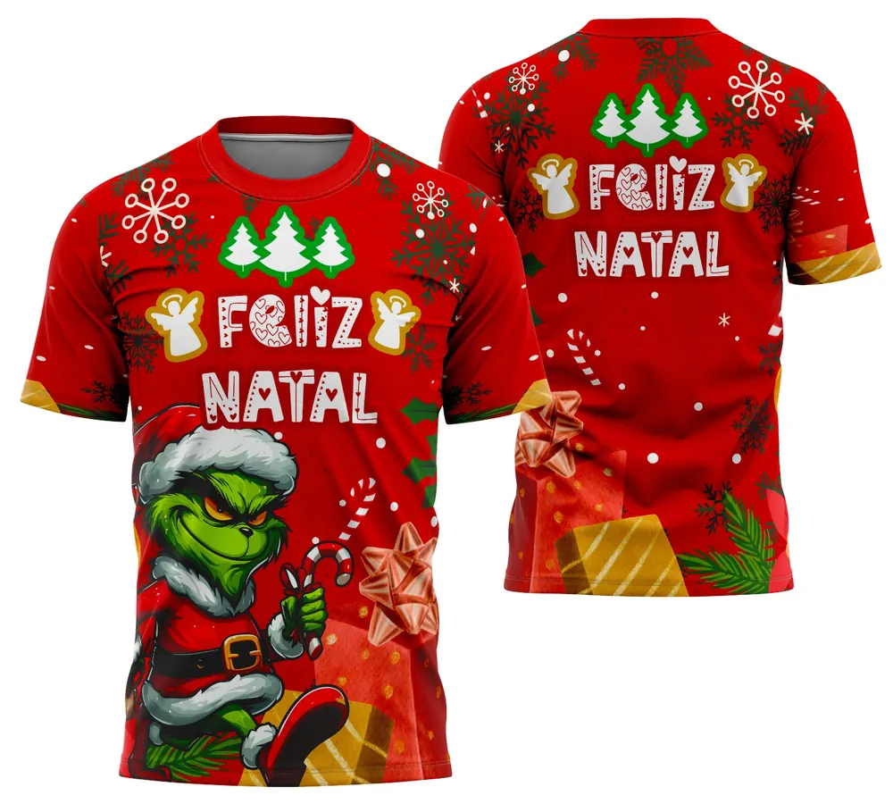 Arte Estampa Camisa Feliz Natal 2025 - Design para Sublimação