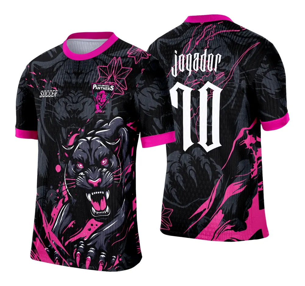 Arte Template Camisa de Interclasse 2025 | Pantera Negra com Rosa