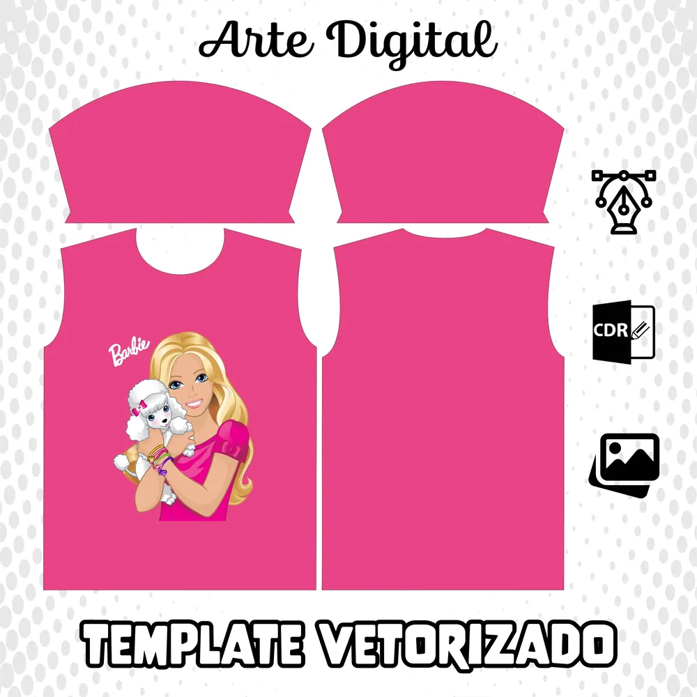 Arte Vetor Camisa Barbie Rosa 2023 Modelo 05