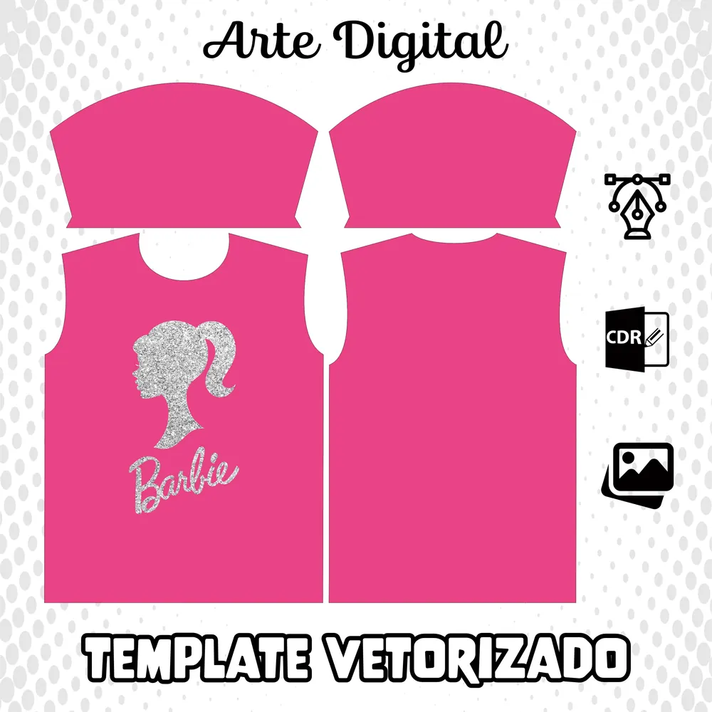 Arte Vetor Camisa Barbie Rosa 2023 Modelo 04
