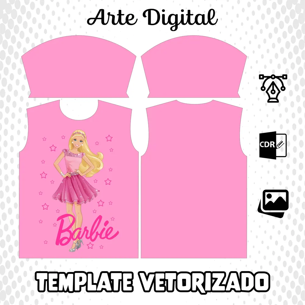 Arte Vetor Camisa Barbie Rosa 2023 Modelo 02