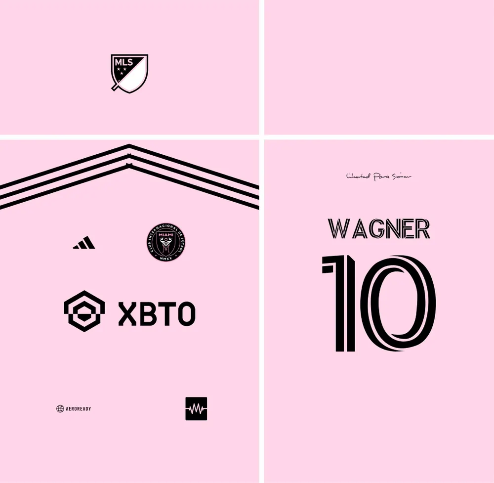 Arte Vetor Camisa Inter de Miami 2023 - 2024 Local Rosa