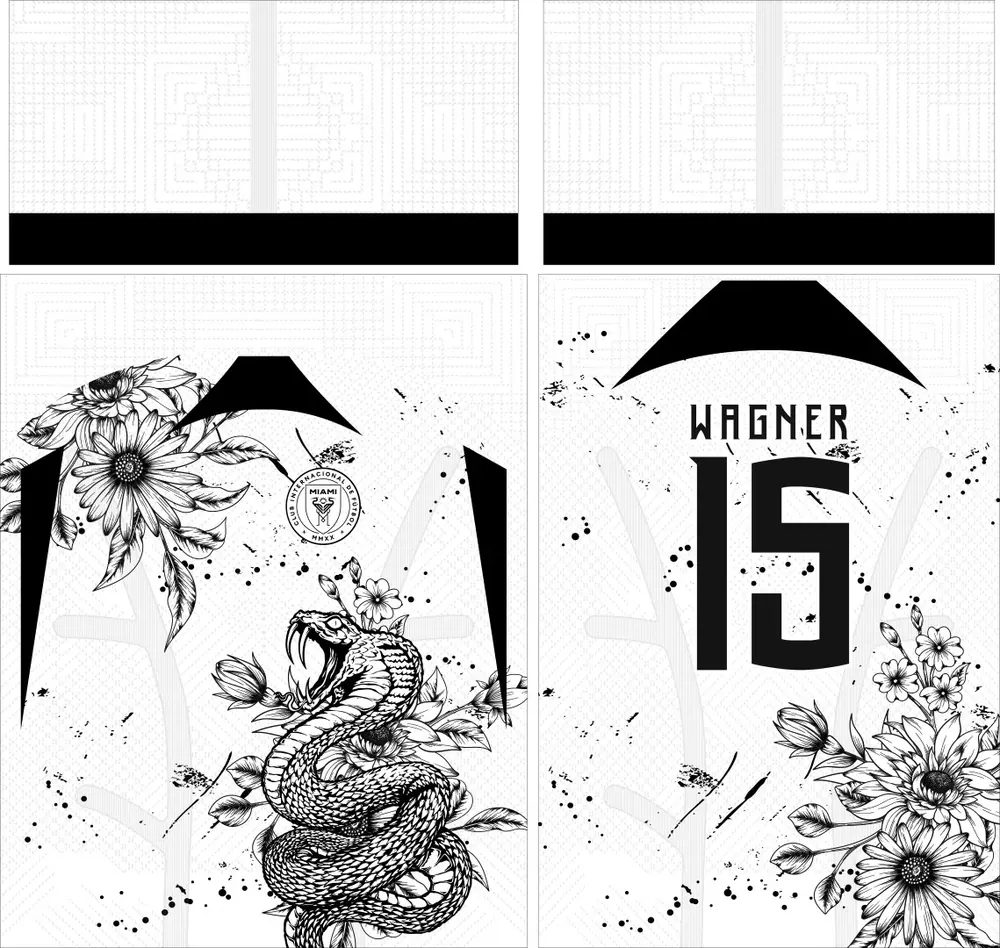 Arte Vetor Camisa Inter de Miami Conceito Tropical 2023 Modelo 02