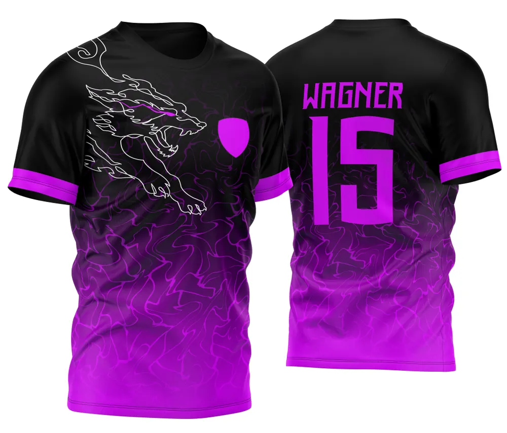 Arte Vetor Camisa InterClasse Lobo Coiote Traço Linha 2023 Rosa
