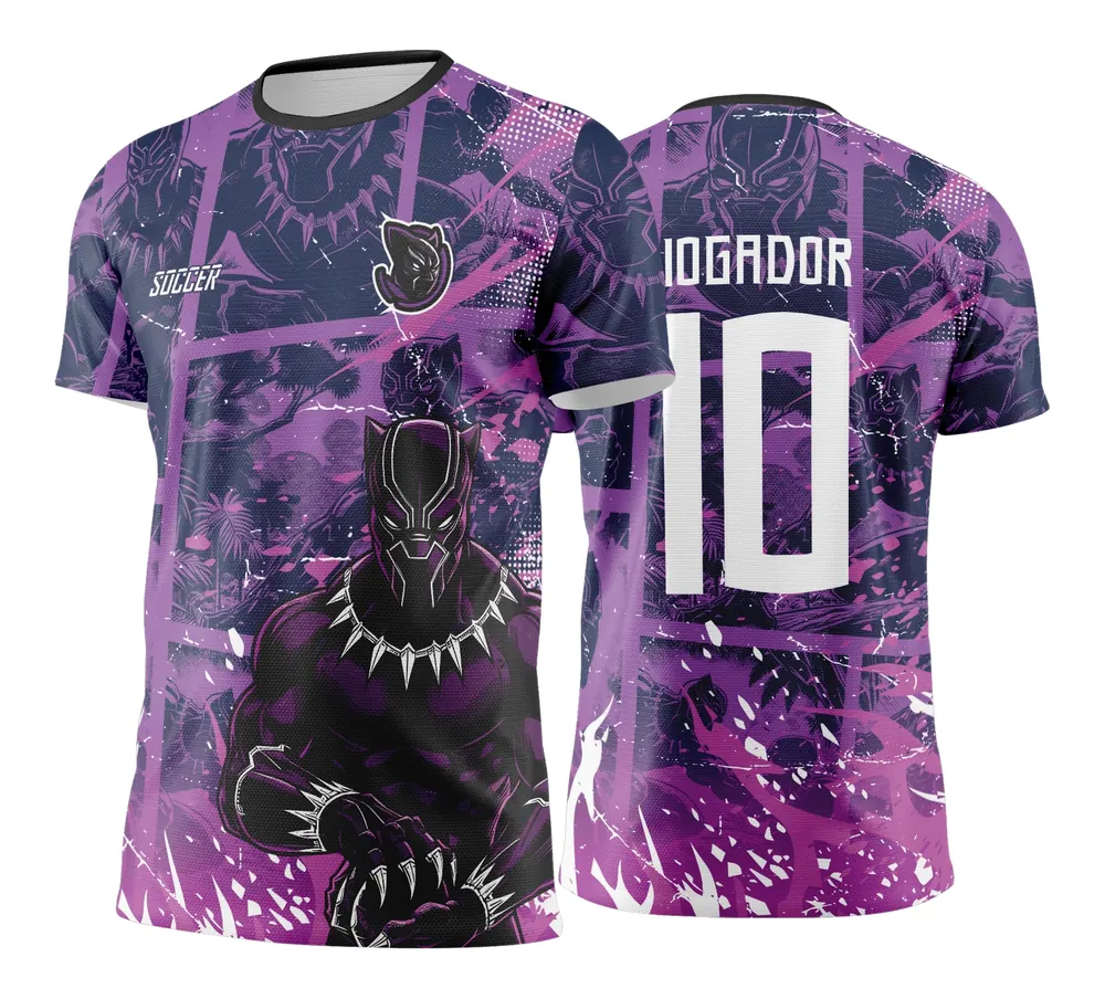Camisa Interclasse PANTERA NEGRA com Grunge Roxo - Jogos Internos 2024 - 2025