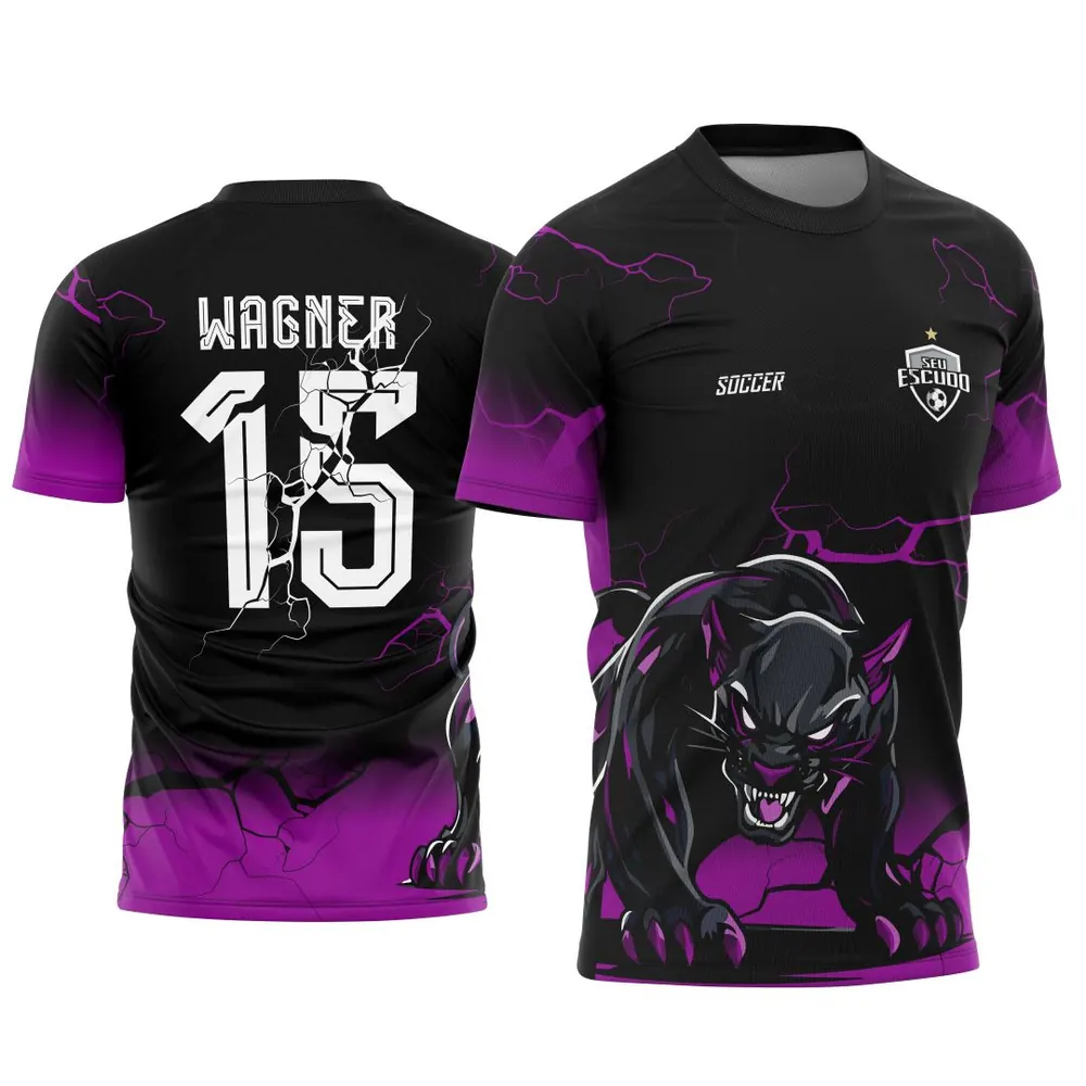 Arte Vetor Camisa Interclasse Pantera Negra Degrade Raios 2025 Modelo 02
