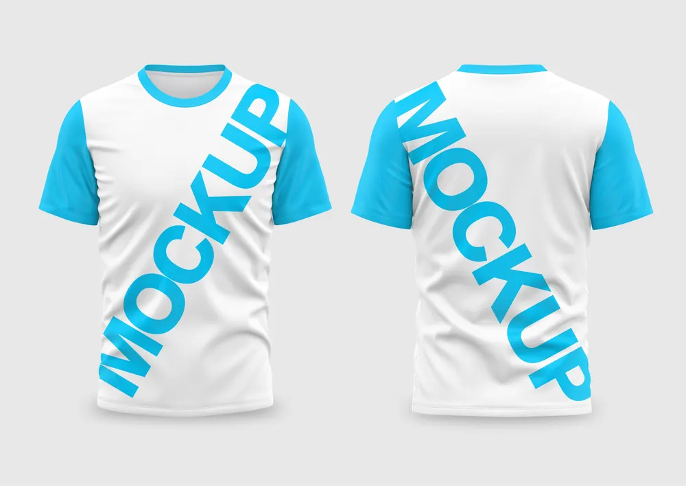 Arte Vetor Camisa Mockup Editavel CDR CorelDraw Camisa Masculina Gola Redonda v5