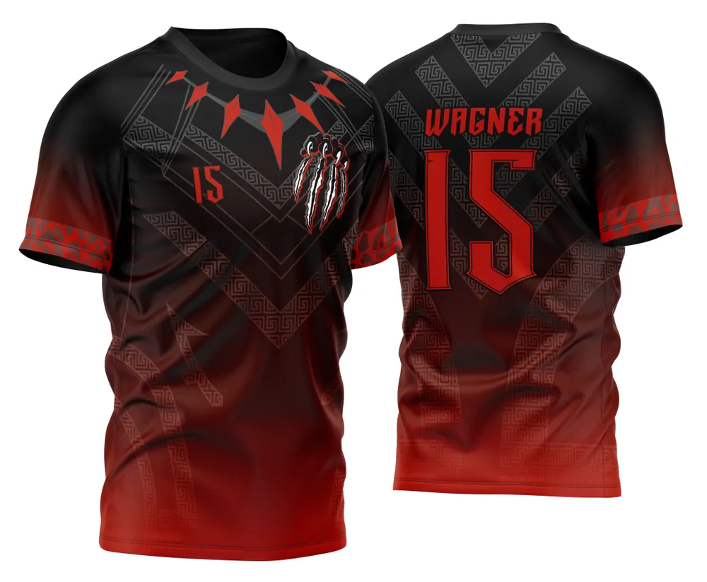 Camisa Pantera Negra Vermelha Degrade 2023