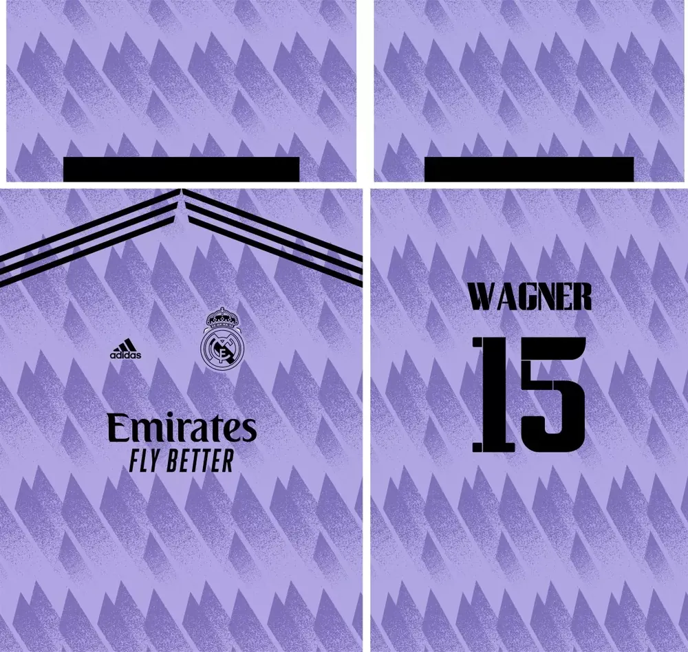 Arte Vetor Camisa Real Madrid II 2022 - 2023 Roxa