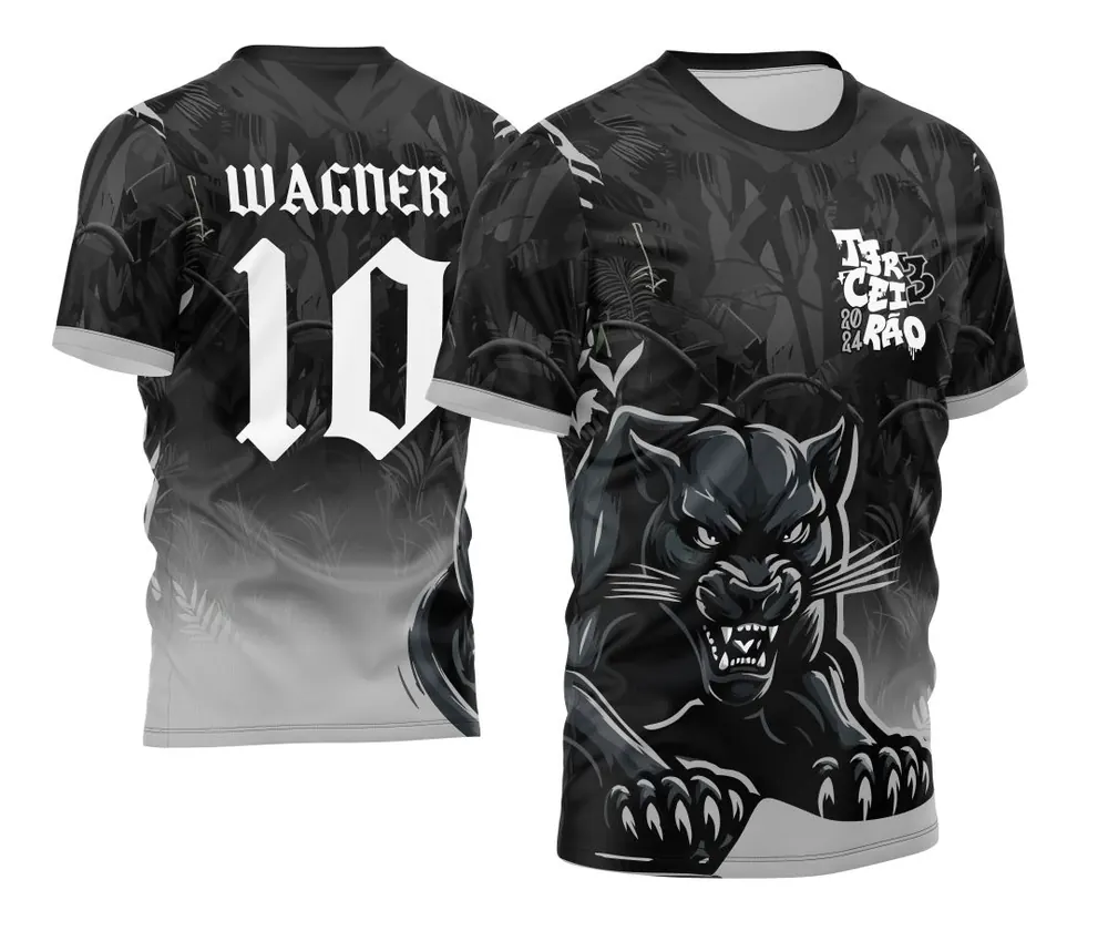 Camisa Terceirão Pantera Negra Efeito Degradê Moderno