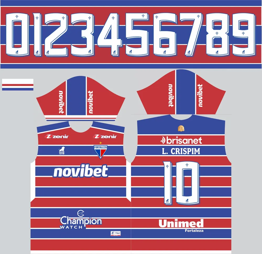 Arte Vetor Camisa Time Fortaleza Titular 2023-24