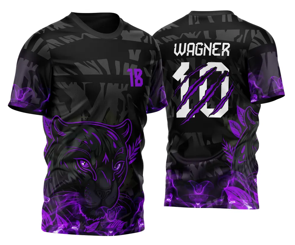 Arte Vetor Camisa para InterClasse Pantera Negra Traços Roxos e Garras 2023