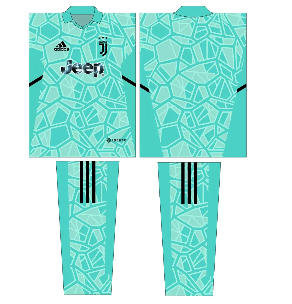 Arte Vetor Estampa Camisa Juventus Goleiro 2022 - 2023