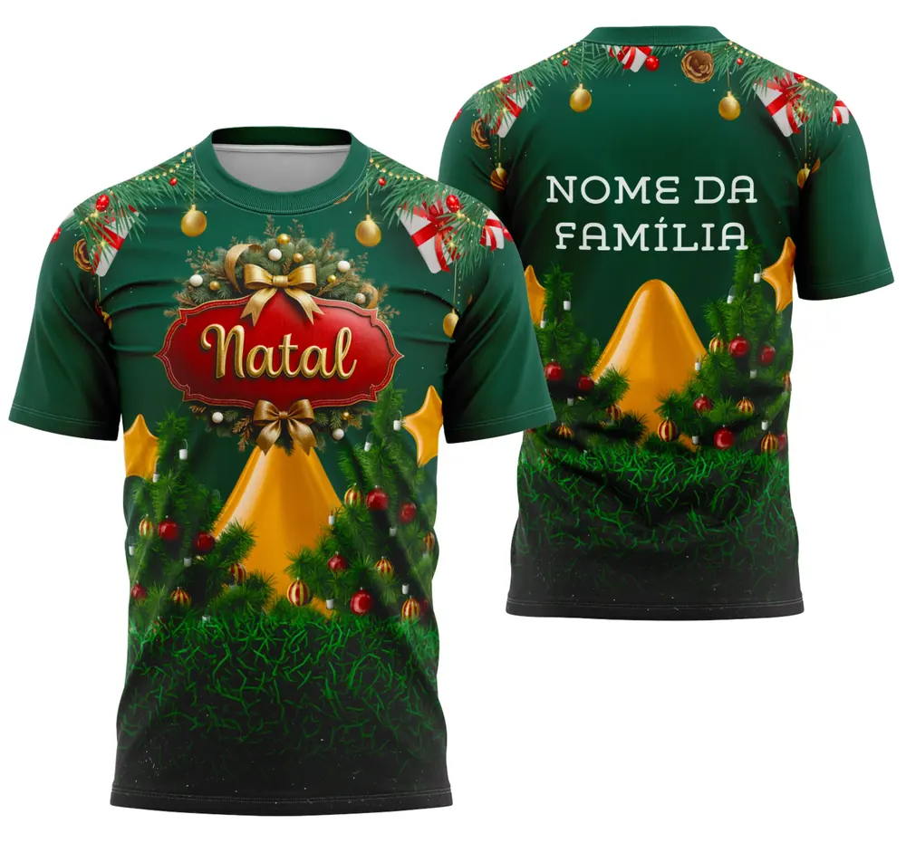 Arte Estampa Camisa Feliz Natal 2025 - Design para Sublimação Modelo 02