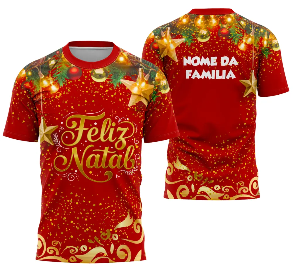Arte Estampa Camisa Feliz Natal 2025 - Design para Sublimação Modelo 04