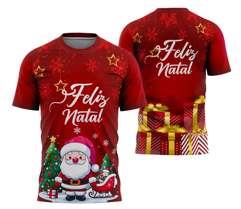 Camisa Feliz Natal 2025 Design para Sublimação Modelo 07