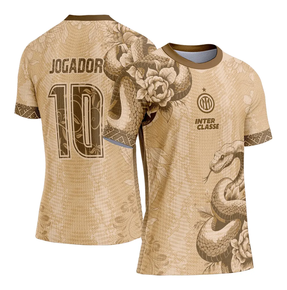 Camisa Interclasse Estampa Cobra Serpente Bege Inter de Milão 2025