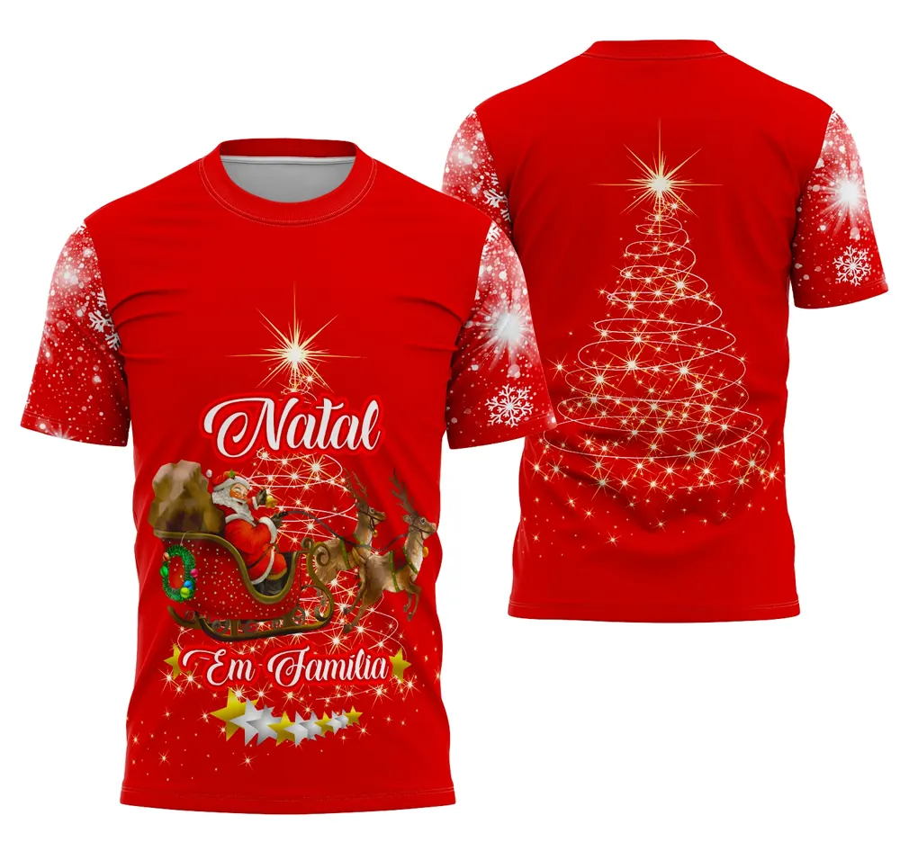 Camisa Natalina Natal em Família 2025 Modelo 02