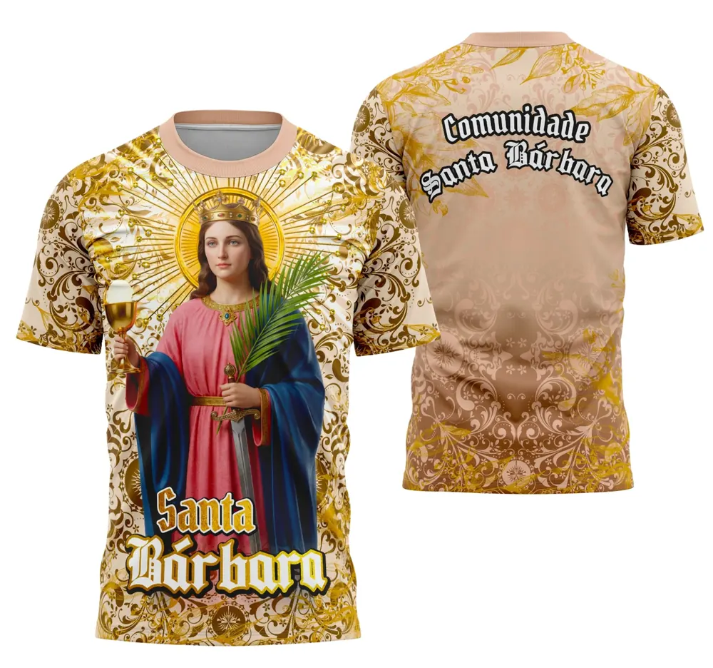 Camisa Santa Bárbara Católica Religião Modelo 02