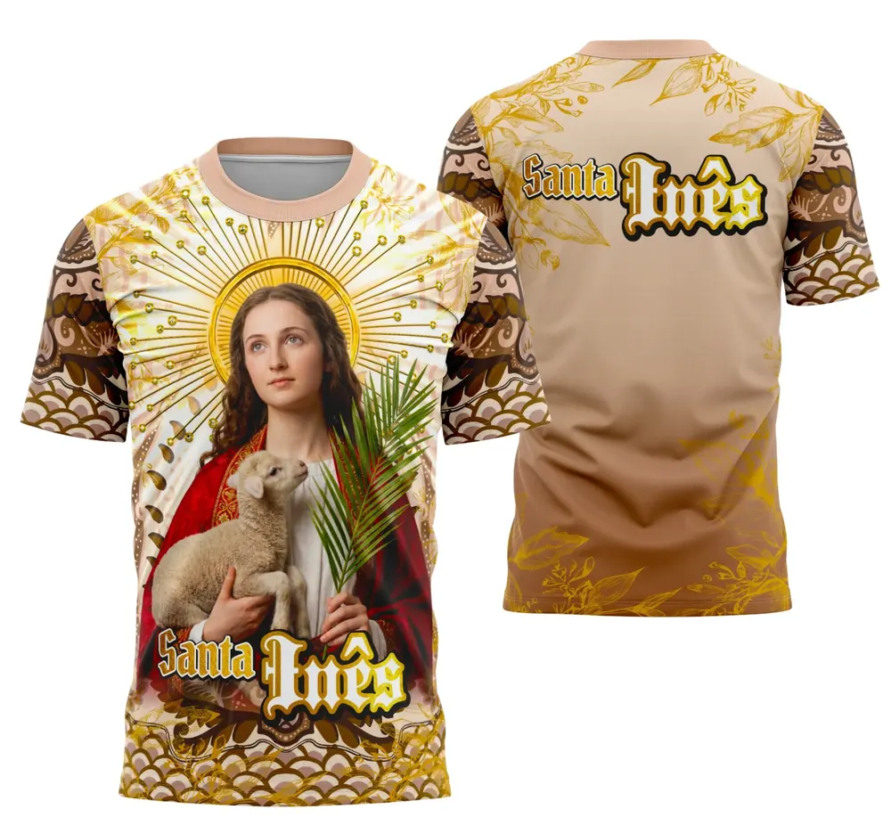 Arte Religiosa Santa Inês de Roma para Camisa