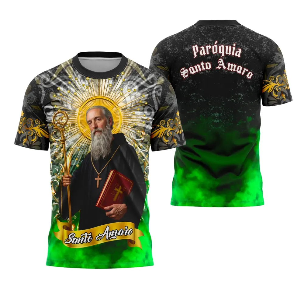 Arte Camisa Santo Amaro com Motivo Religioso