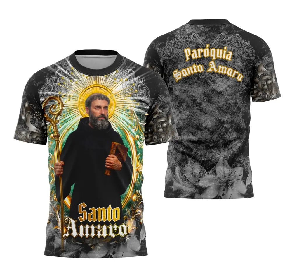 Arte de Camisa Santo Amaro Com Estilo Religioso