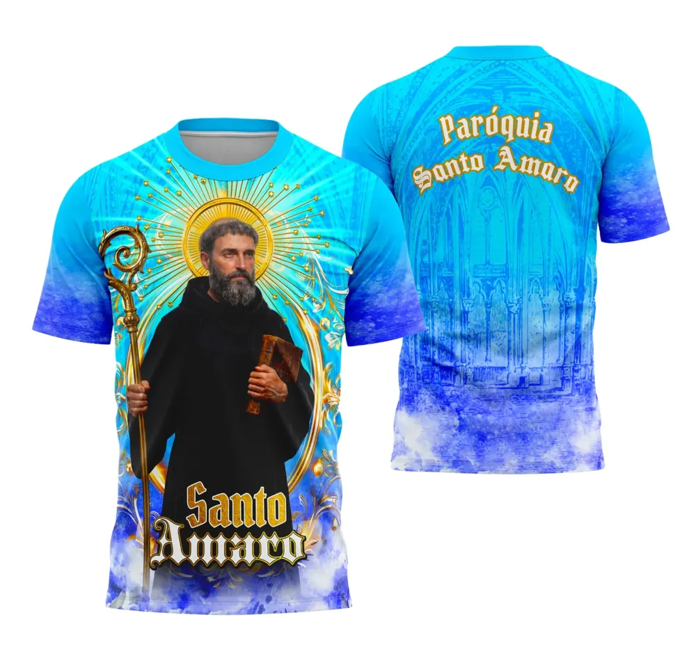 Arte Camisa Santo Amaro com Inspiração Religiosa