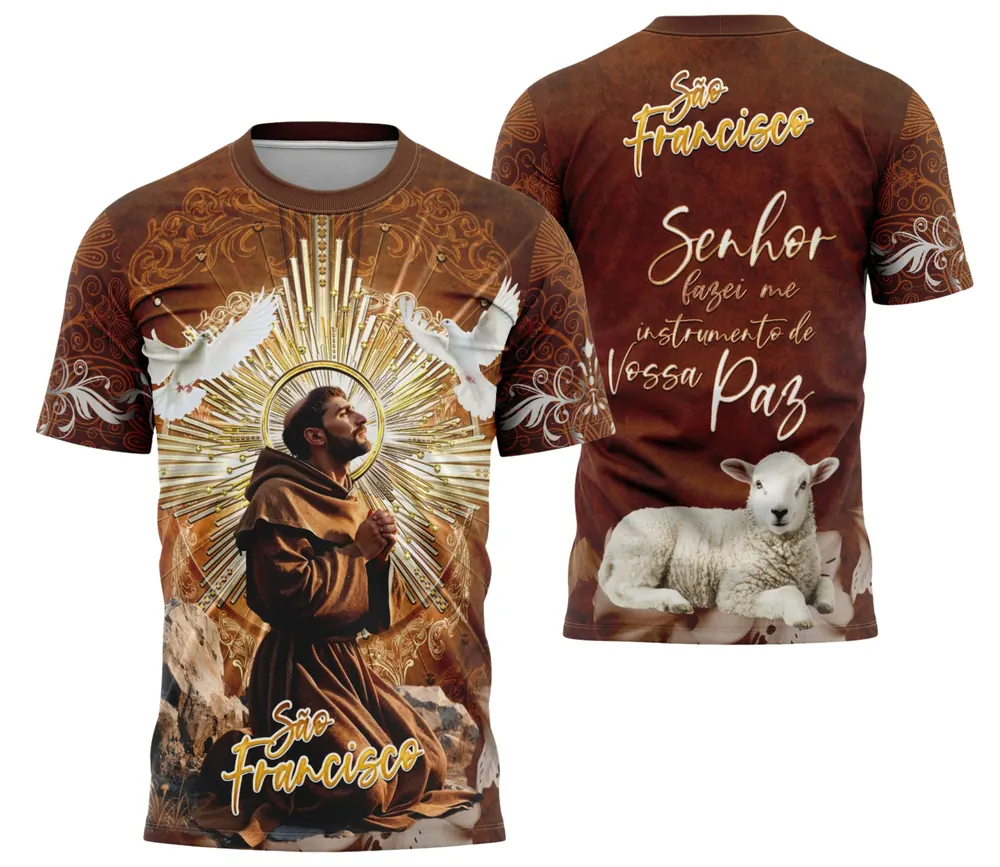 Arte Camisa São Francisco 2025 Espírito e Fé Modelo 03
