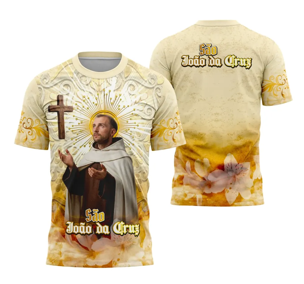 Camisa Religiosa São João da Cruz Estilo Católico