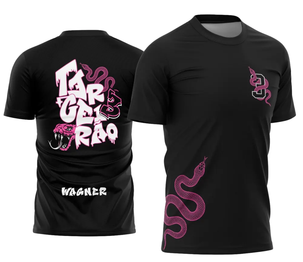 Camisa Terceirão Cobra Rosa Estilizada