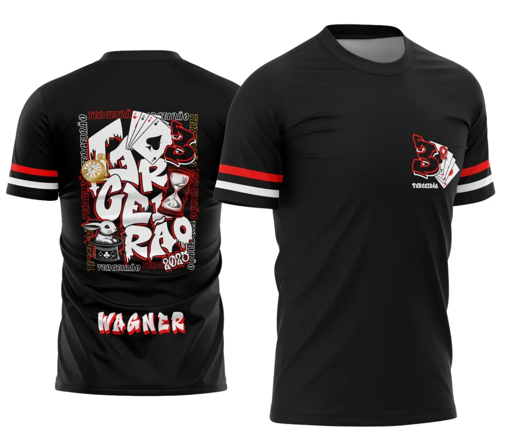 Camisa Terceirão Personalizada Cartas Naipe e Coelho