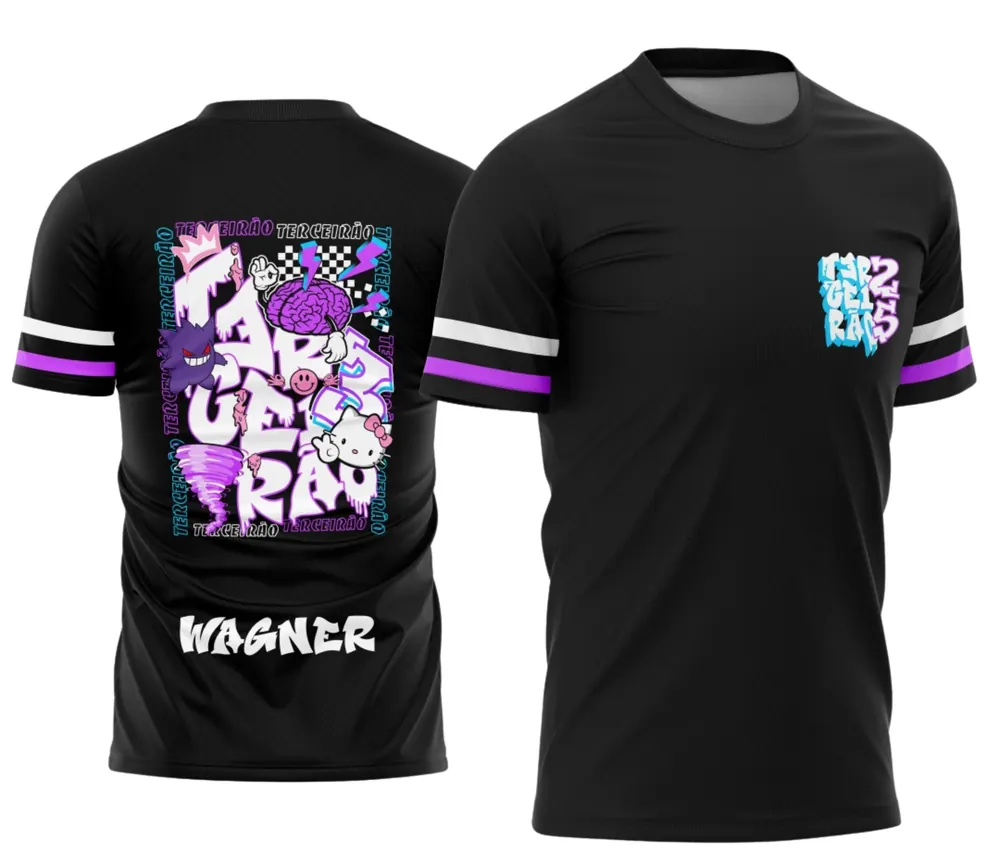 Arte Exclusiva Camisa Terceirão Gengar e Hello Kitty v3