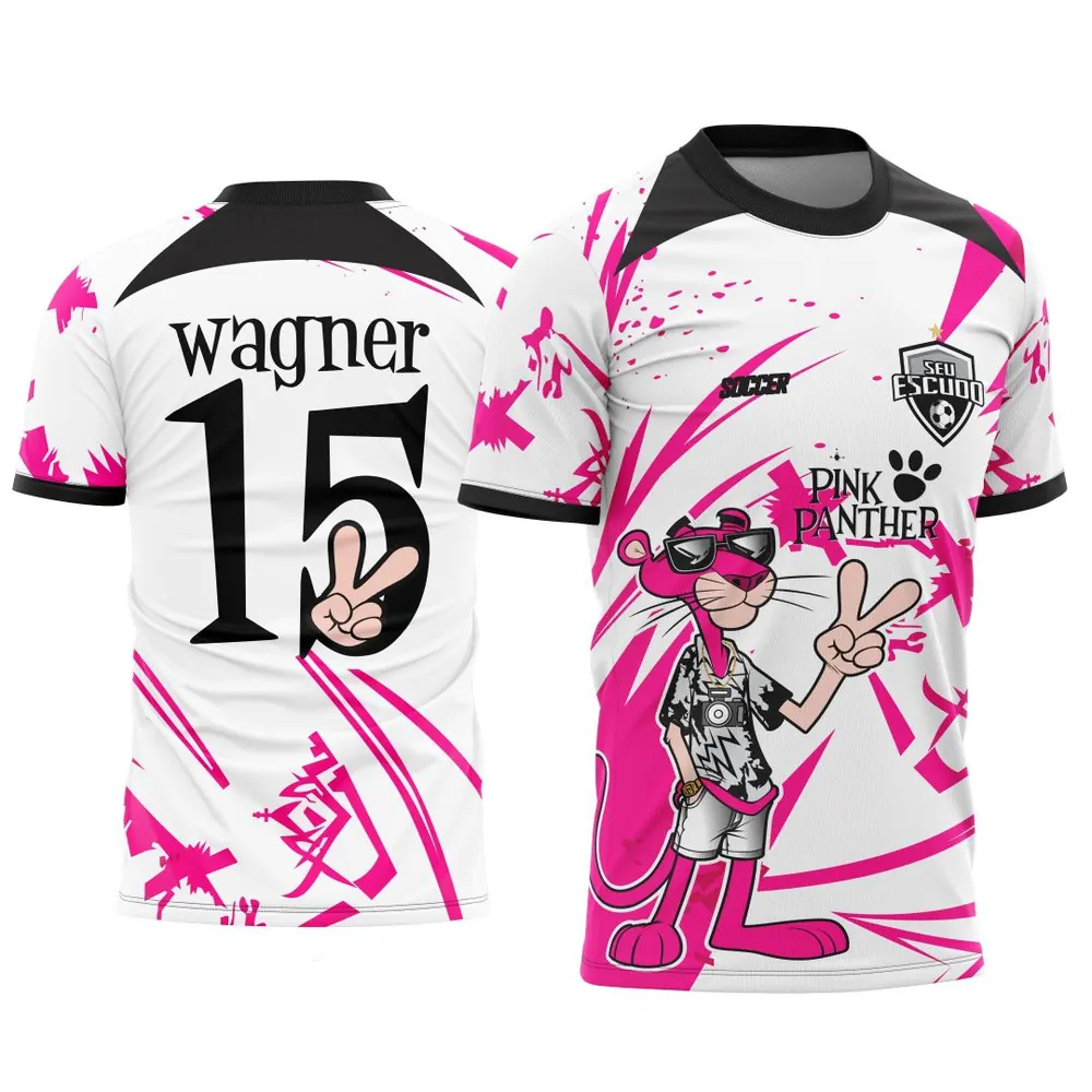 Camisa de Interclasse - Arte Vetor - Pantera Cor de Rosa Modelo 02