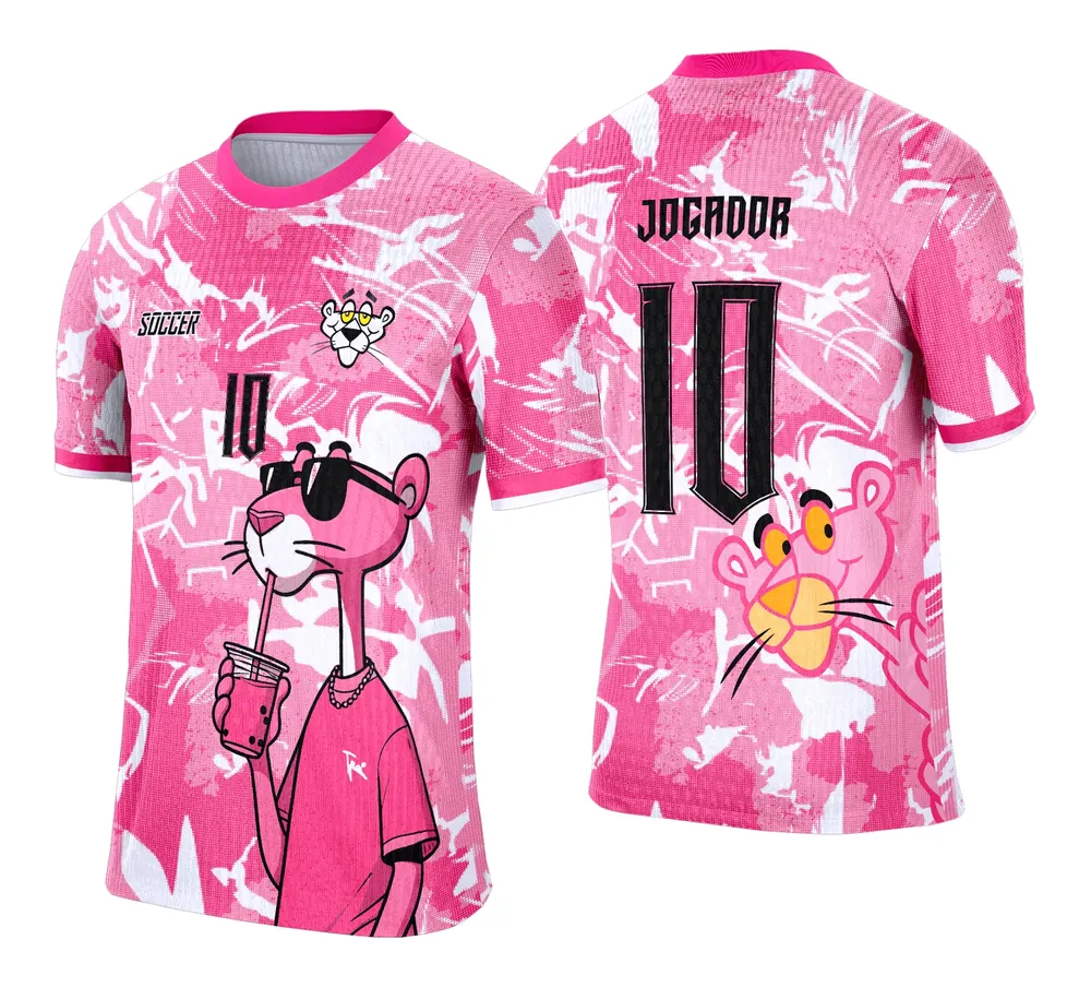 Camisa de Interclasse - Arte Vetor - Pantera Cor de Rosa Modelo 05
