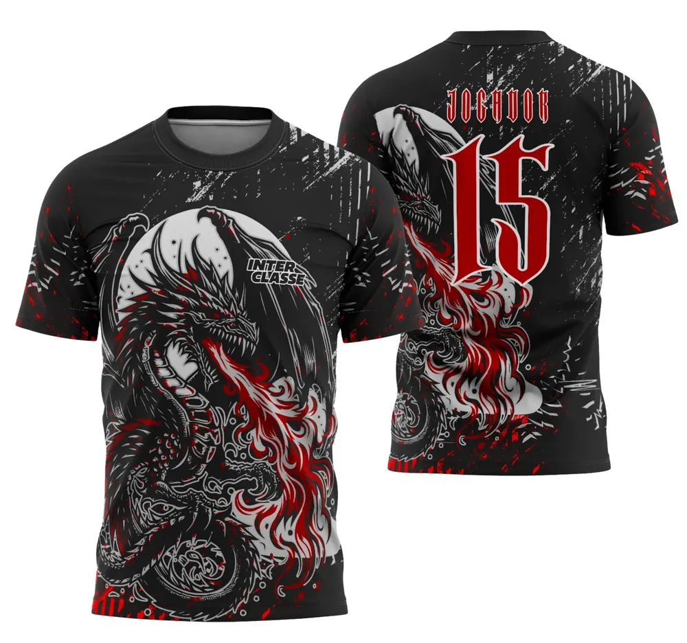 Camisa de Interclasse Dragão Negro com Fogo 2025 – Exclusiva