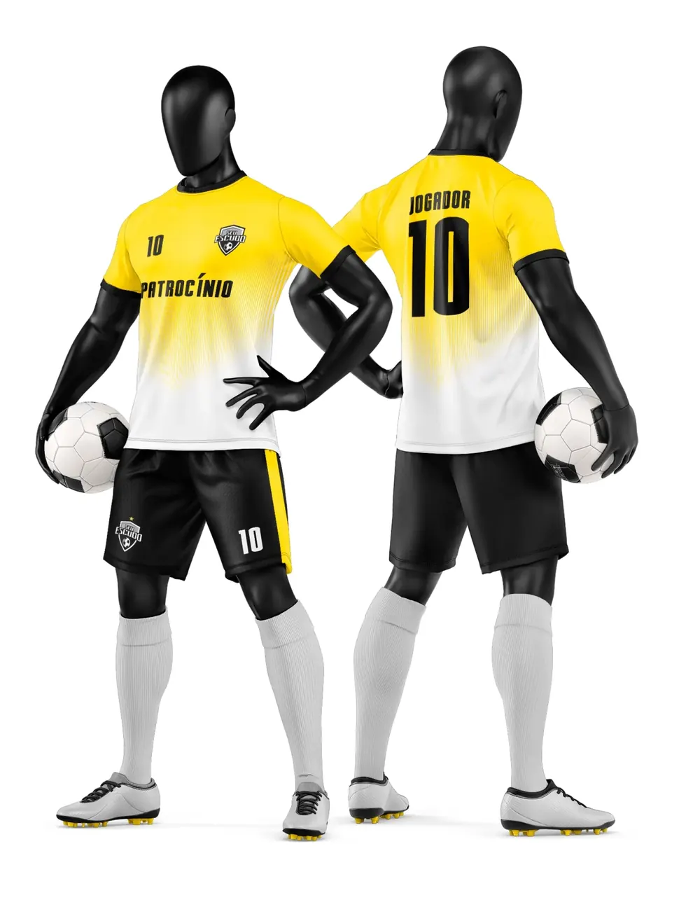 Arte Camisa e Short de Time de Futebol Amador Modelo 105