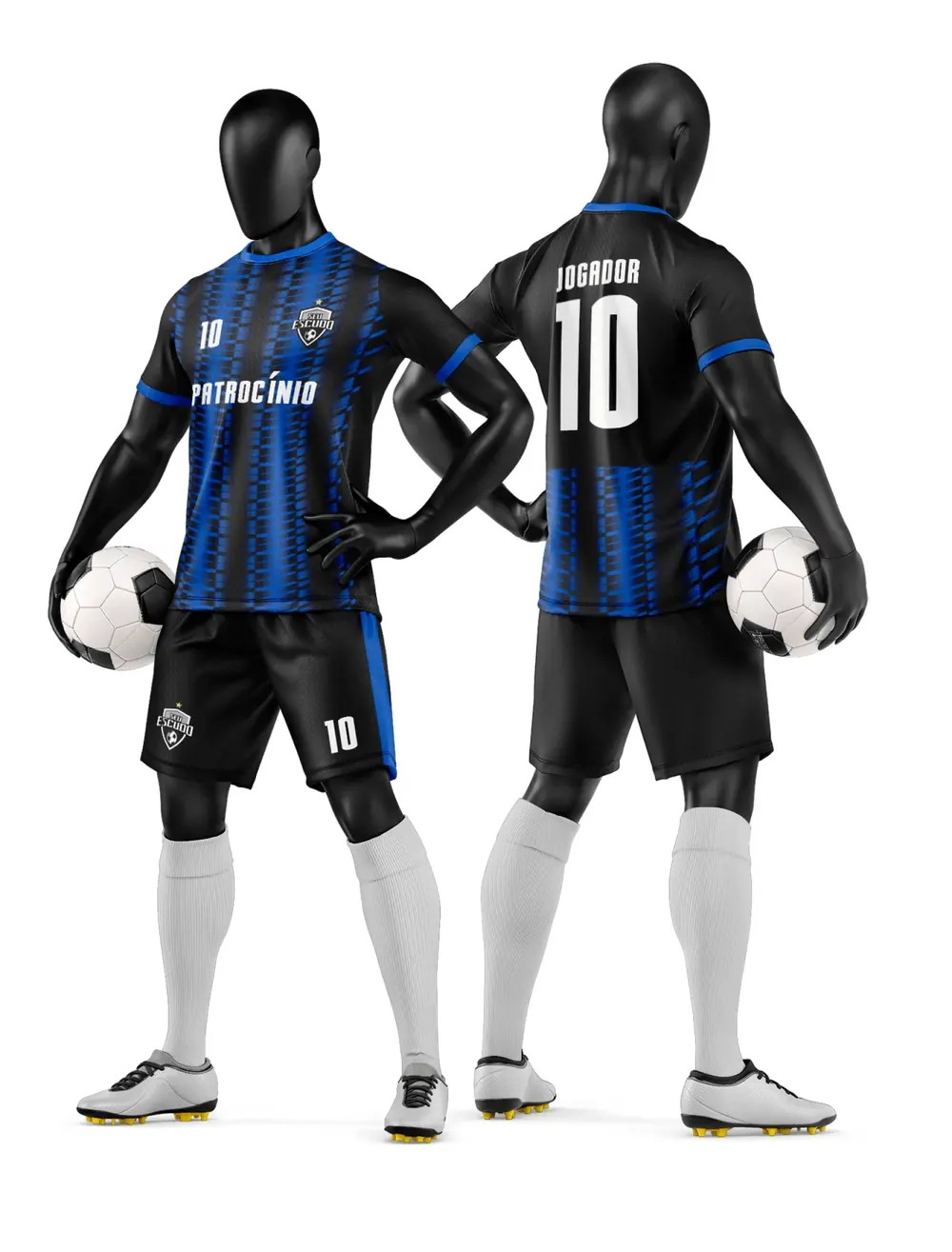 Arte Camisa e Short de Time de Futebol Amador Modelo 11