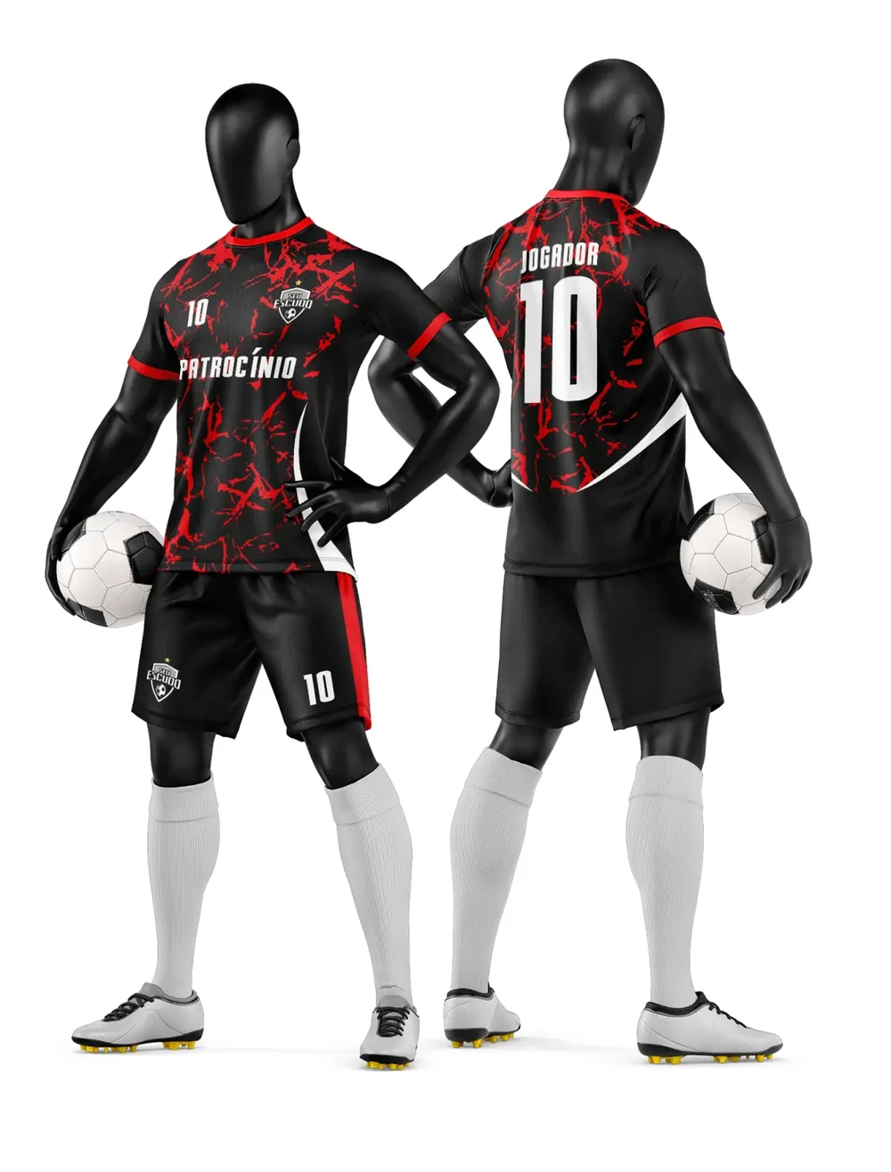 Arte Camisa e Short de Time de Futebol Amador Modelo 22