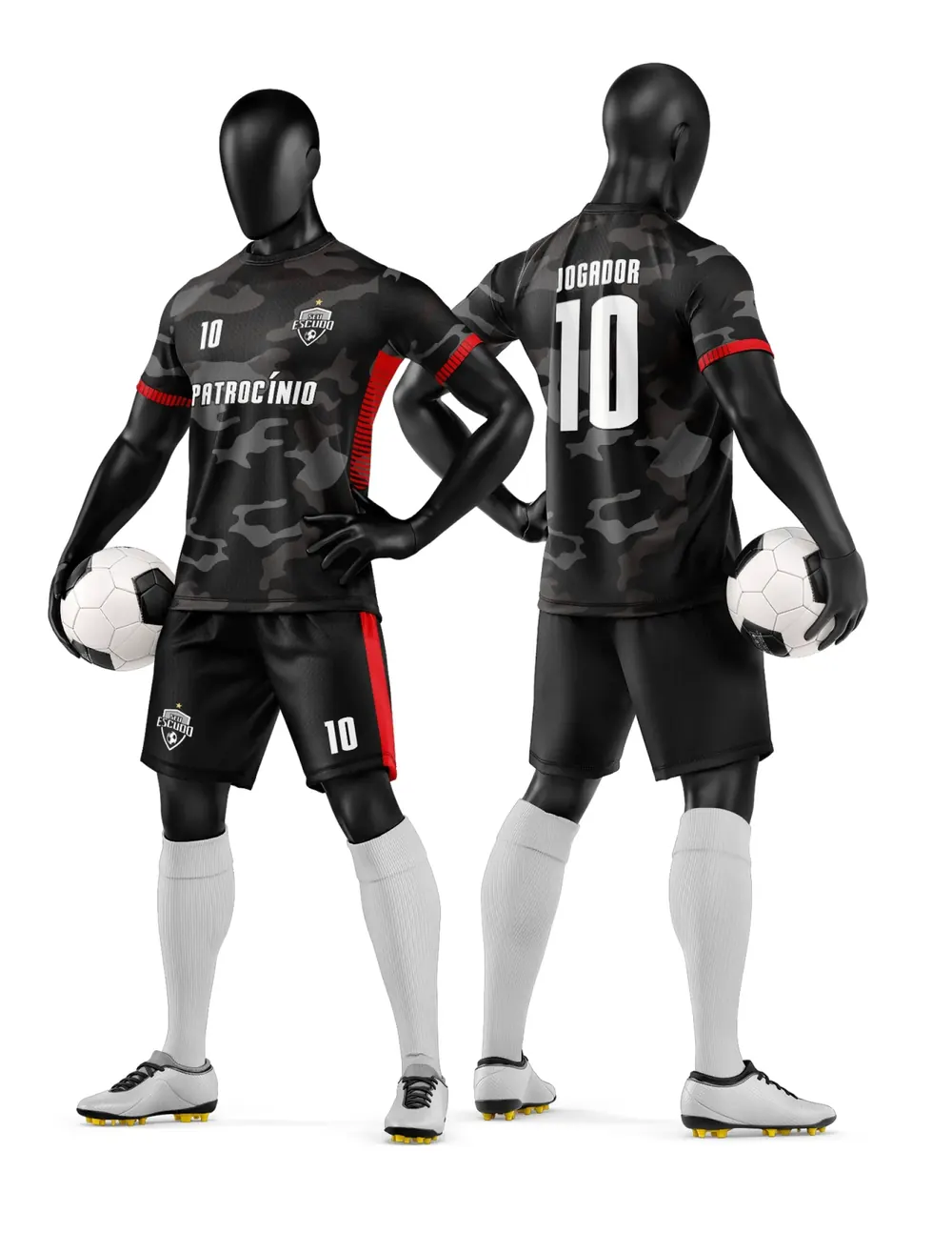 Arte Camisa e Short de Time de Futebol Amador Modelo 119