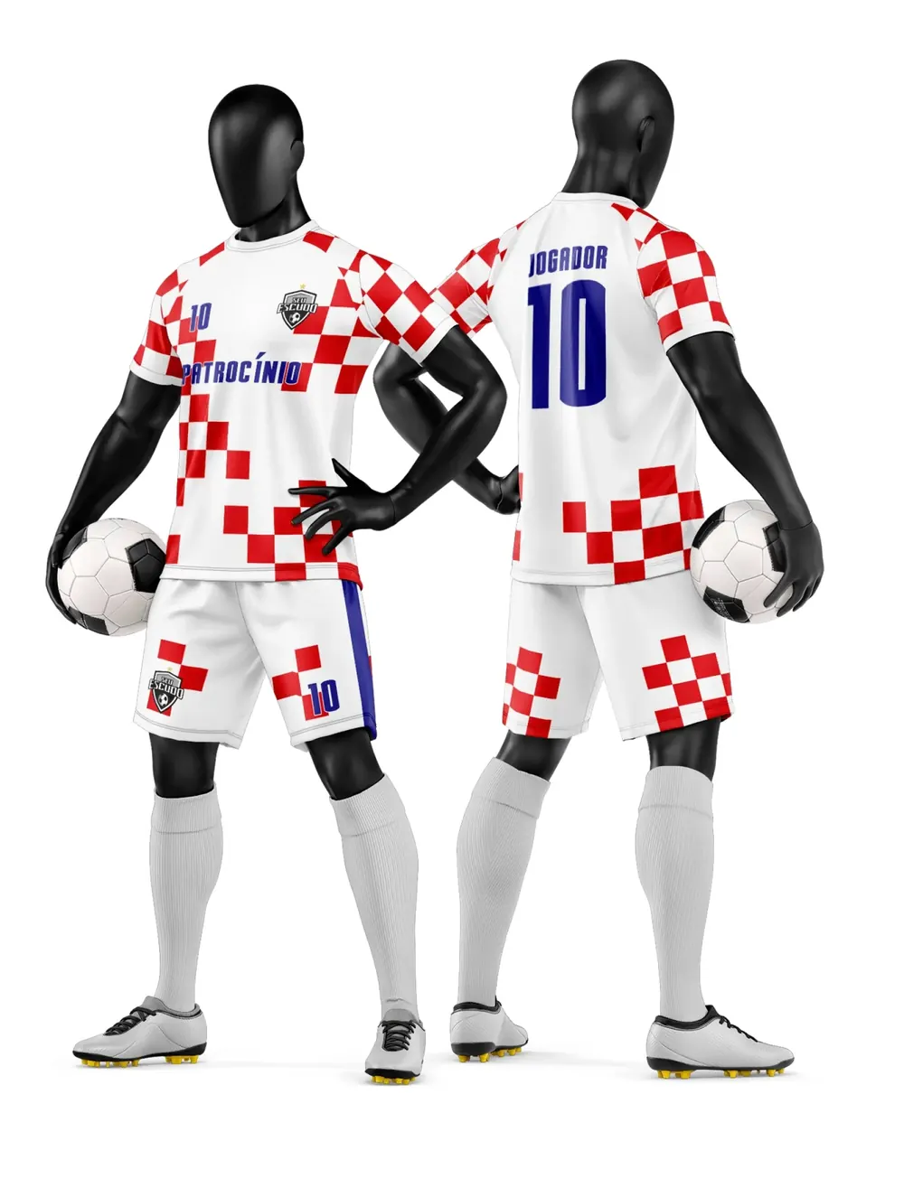 Arte Camisa e Short de Time de Futebol Amador Modelo 104