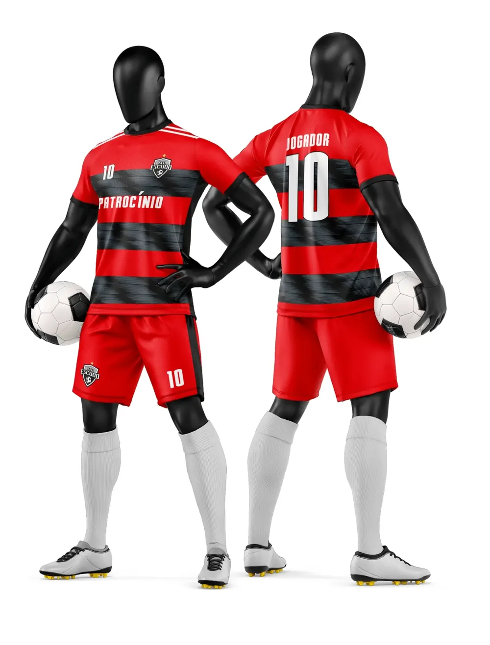 Arte Vetor Camisa e Short de Time de Futebol Amador Modelo 309