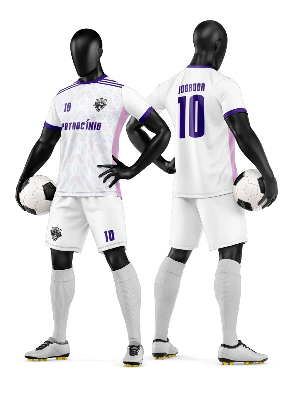 Arte Vetor Camisa e Short de Time de Futebol Amador Modelo 313