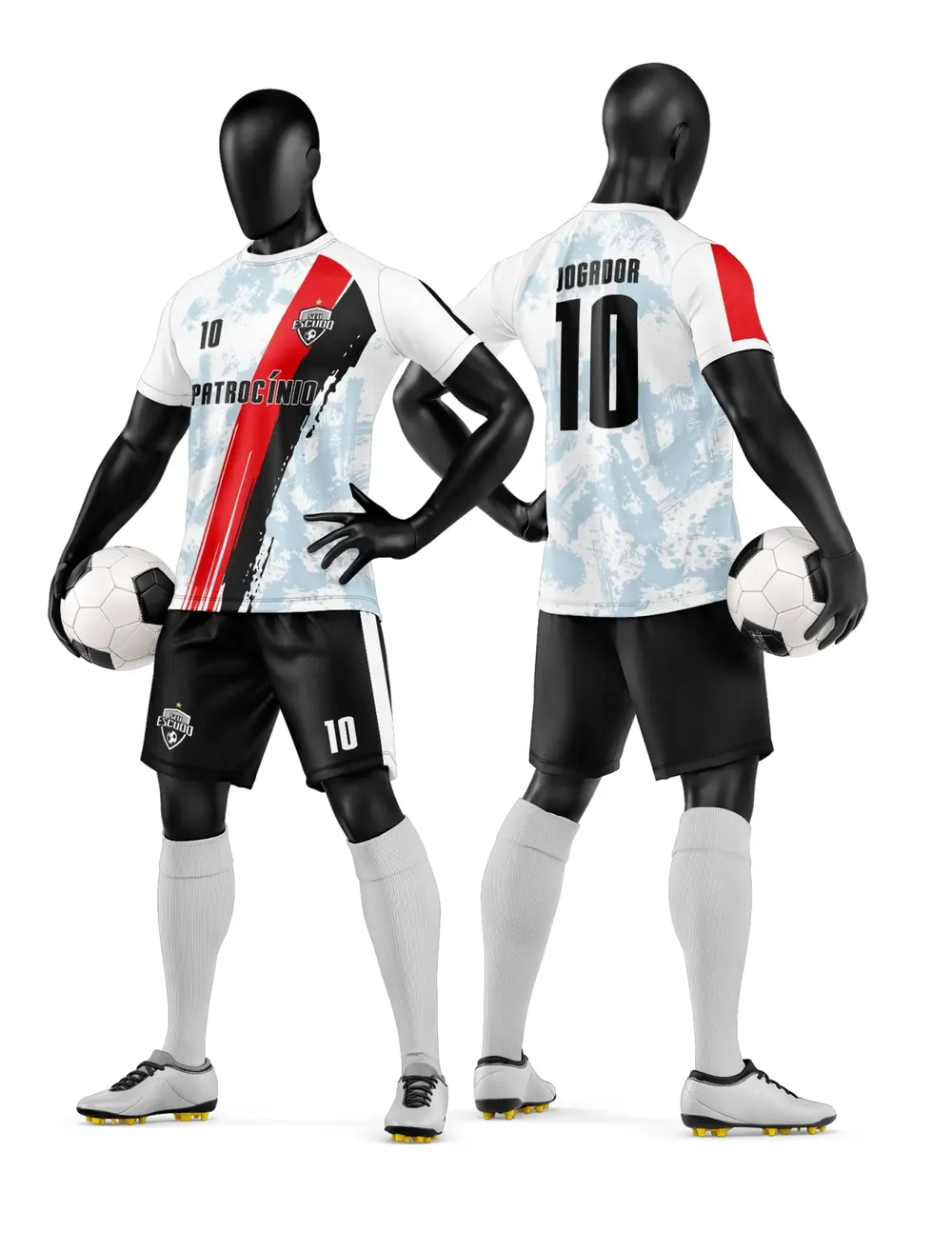 Arte Camisa e Short de Time de Futebol Amador Modelo 56