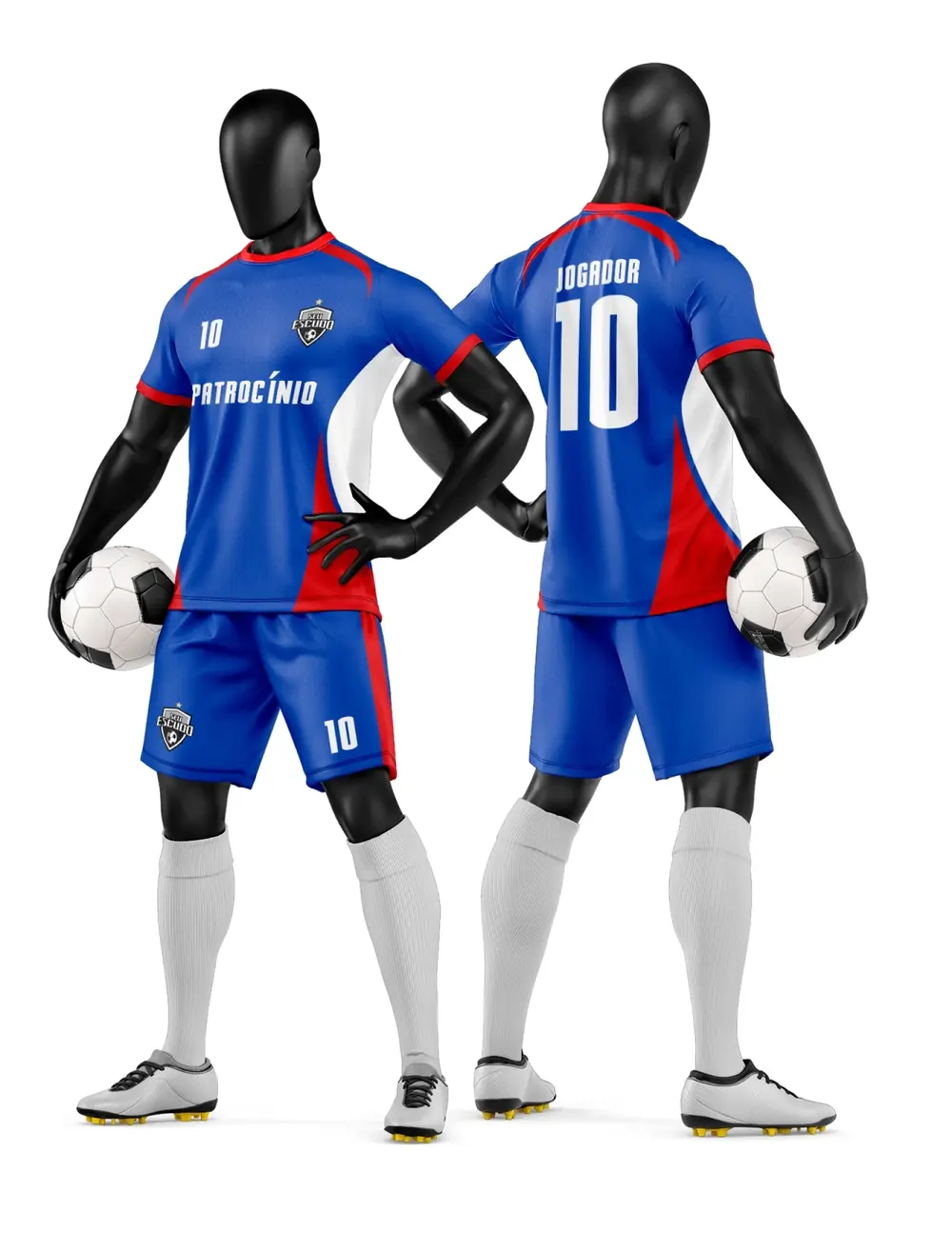 Arte Vetor Camisa e Short de Time de Futebol Amador Modelo 306