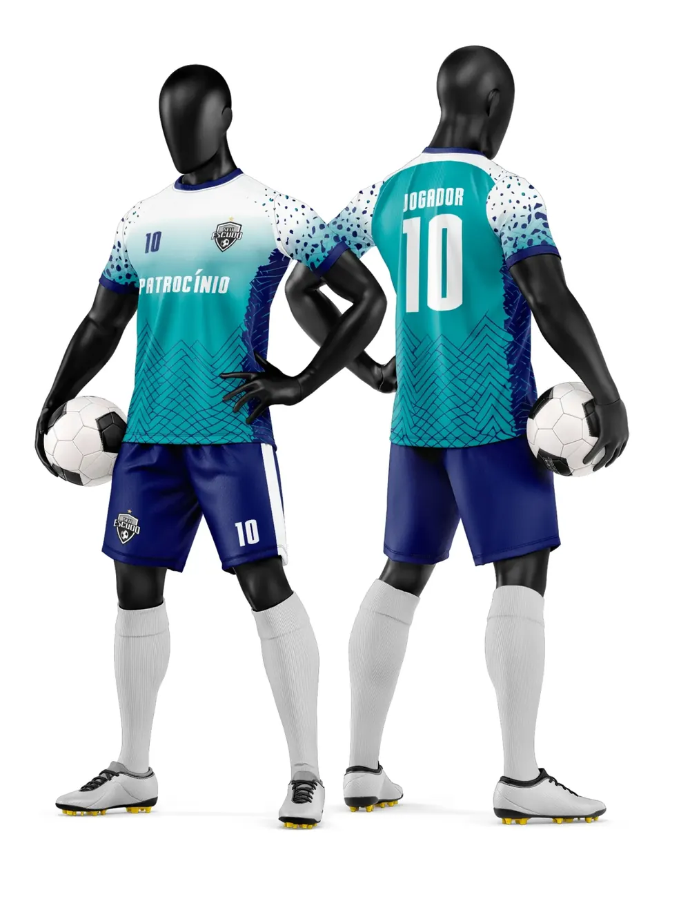 Arte Camisa e Short de Time de Futebol Amador Modelo 15