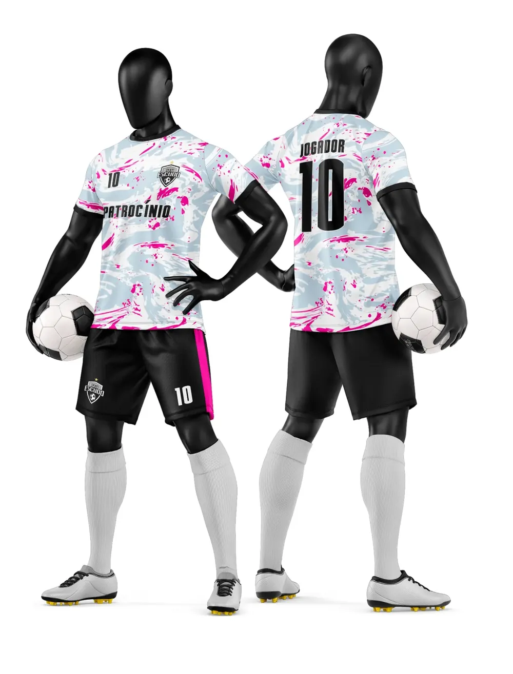 Arte Camisa e Short de Time de Futebol Amador Modelo 52